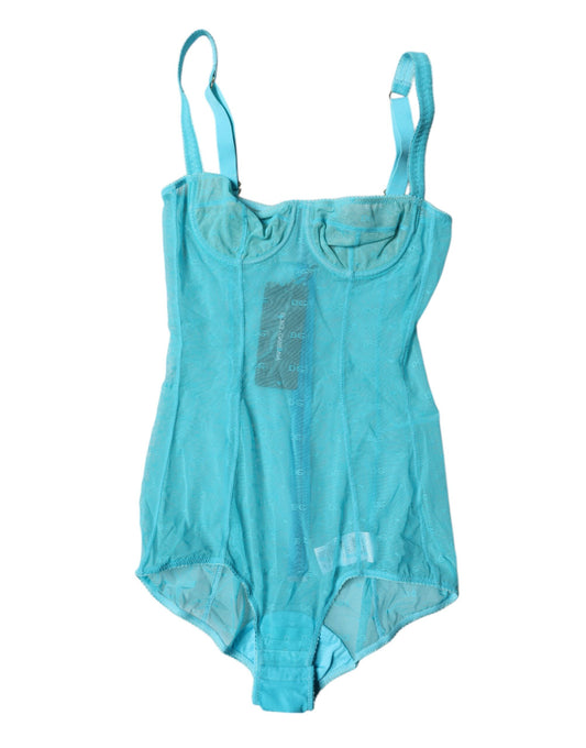 Dolce &amp; Gabbana Intimo body reggiseno a balconcino in tulle blu