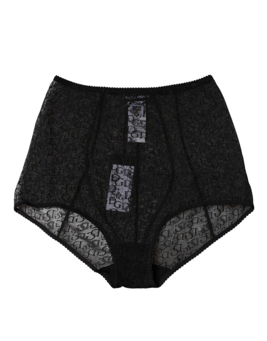 Mutandina intima a vita alta con logo nero Dolce &amp; Gabbana