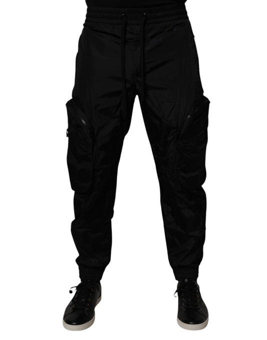 Pantalones deportivos cargo de nailon negro Dolce &amp; Gabbana para hombre