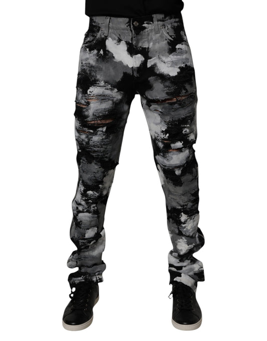 Vaqueros ajustados con diseño de camuflaje multicolor de Dolce &amp; Gabbana