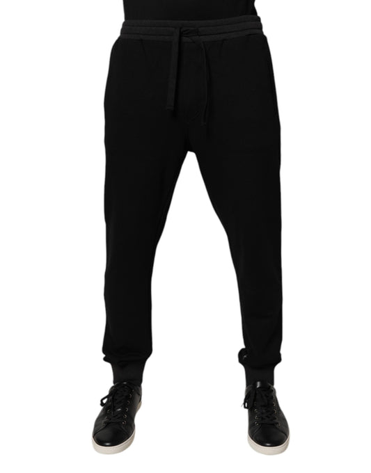 Pantalones deportivos de algodón Dolce &amp; Gabbana con logotipo negro para hombre