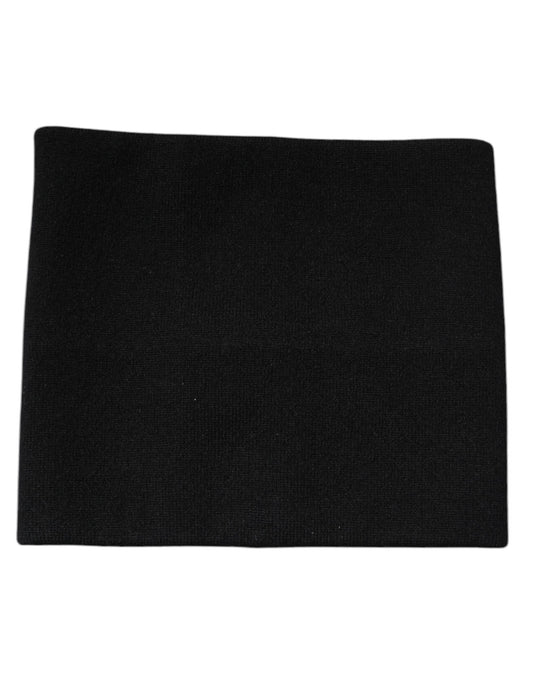 Sciarpa a fazzoletto quadrato in maglia di cashmere nero Dolce &amp; Gabbana
