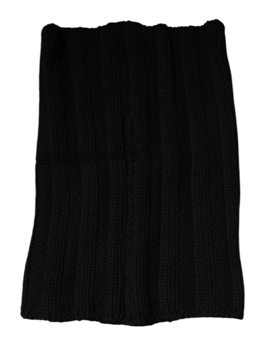 Sciarpa-foulard scaldacollo in maglia di cashmere nero Dolce &amp; Gabbana