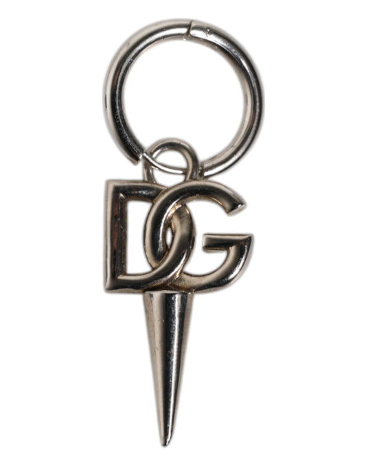 Portachiavi con anello in metallo con logo DG in ottone argentato Dolce &amp; Gabbana
