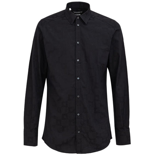 Camicia in cotone nero Dolce &amp; Gabbana