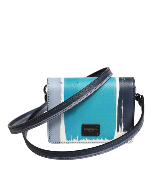 Cartera portatarjetas plegable con logotipo DG de piel multicolor de Dolce &amp; Gabbana