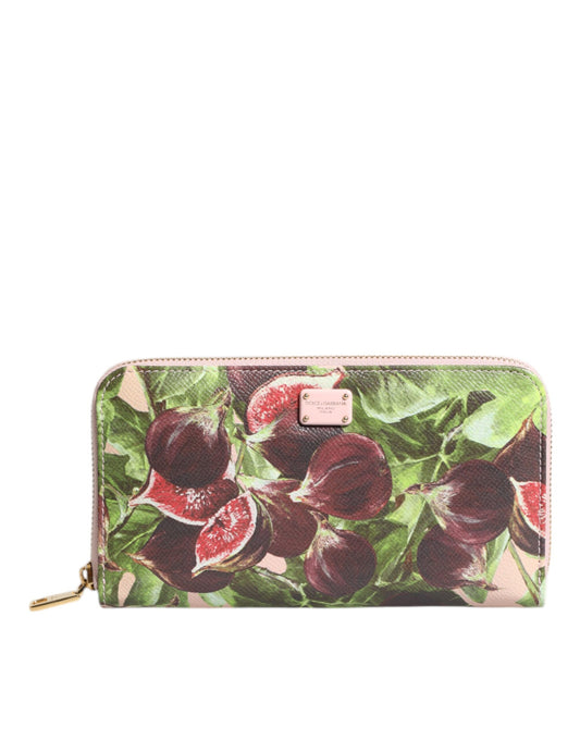 Cartera continental con cremallera y diseño Dauphine de piel multicolor con forma de higo de Dolce &amp; Gabbana