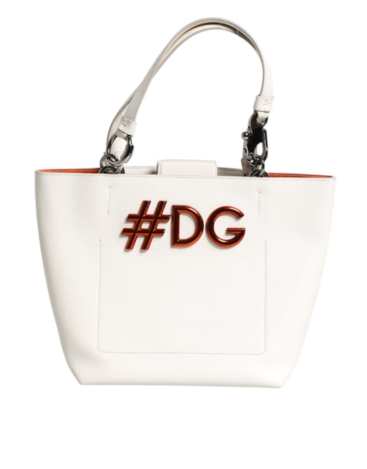 Borsa tote Dolce &amp; Gabbana in pelle bianca #DG BEATRICE con manico superiore