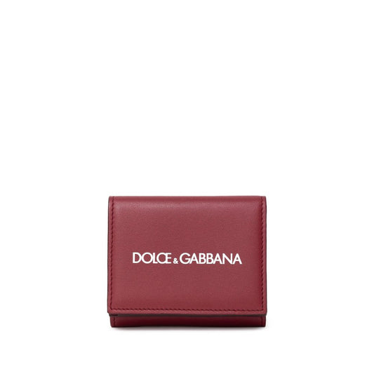 Portafoglio Dolce &amp; Gabbana in pelle di vitello rossa