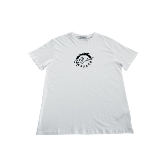 T-shirt da uomo in cotone bianco Trussardi Beachwear