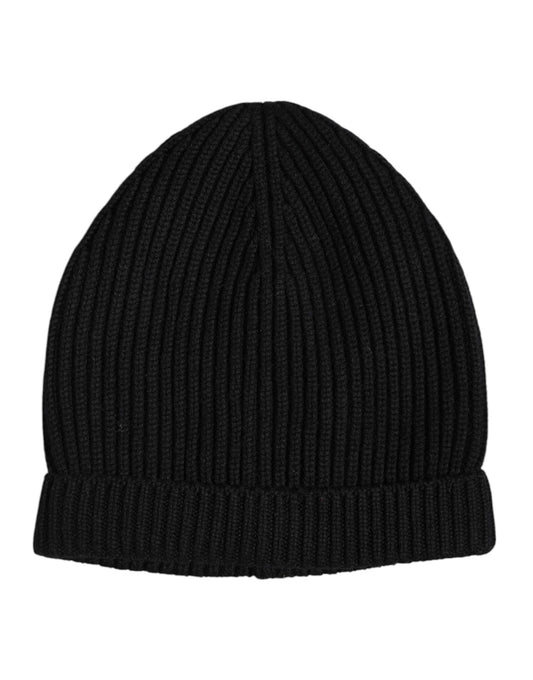 Berretto invernale in maglia di cashmere nero Dolce &amp; Gabbana