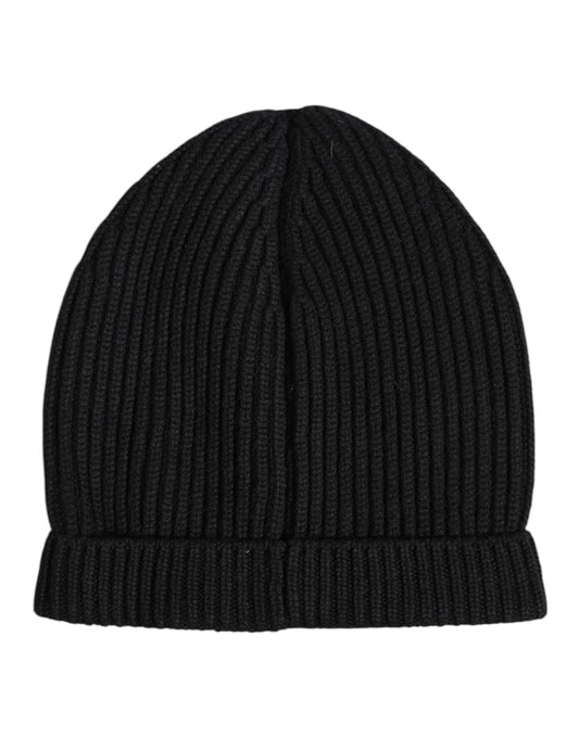 Berretto invernale in maglia di cashmere nero Dolce &amp; Gabbana