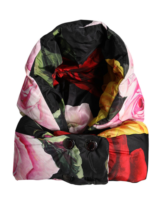Cappello avvolgente con stampa floreale nera Dolce &amp; Gabbana