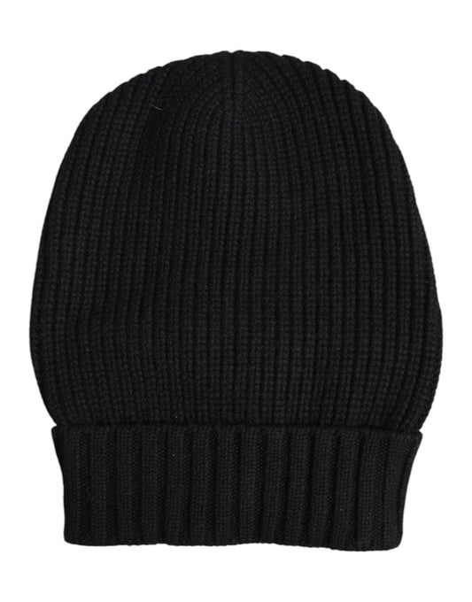 Berretto invernale in maglia di cashmere nero Dolce &amp; Gabbana