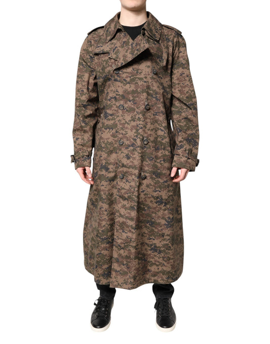Chaqueta cruzada con estampado de camuflaje multicolor de Dolce &amp; Gabbana
