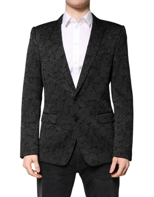 Blazer monopetto in broccato MARTINI nero Dolce &amp; Gabbana