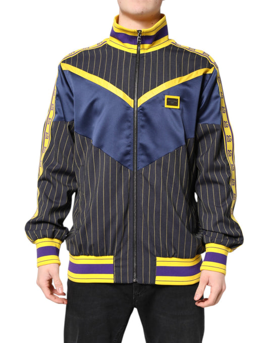 Chaqueta bomber con cremallera completa y logotipo de rayas negras de Dolce &amp; Gabbana