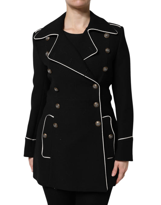 Chaqueta blazer cruzada de lana negra de Dolce &amp; Gabbana