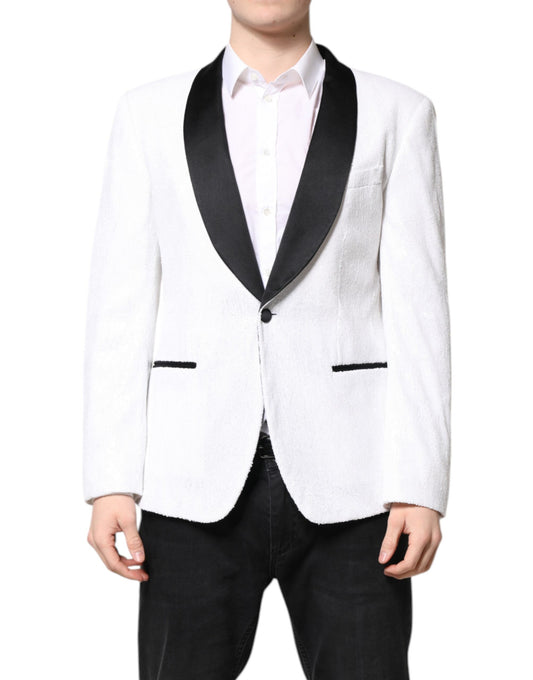 Blazer monopetto in nylon bianco Dolce &amp; Gabbana