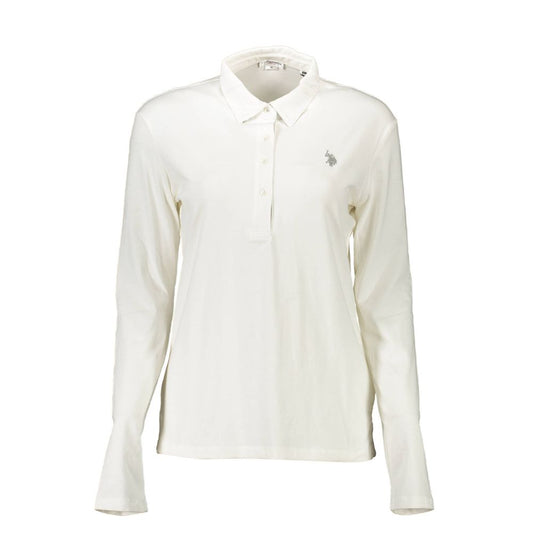 US POLO ASSN. Polo de algodón blanco para mujer