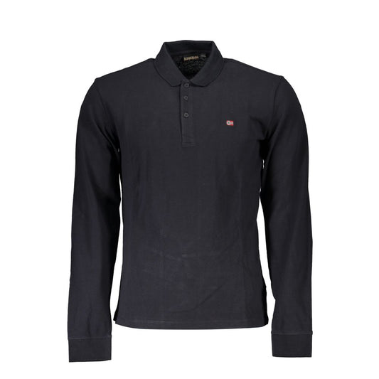 Polo Napapijri de algodón negro para hombre