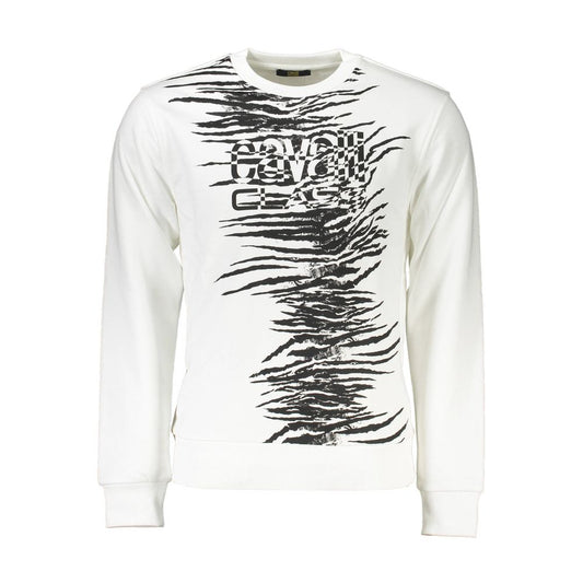Cavalli Class White Cotton Sweater