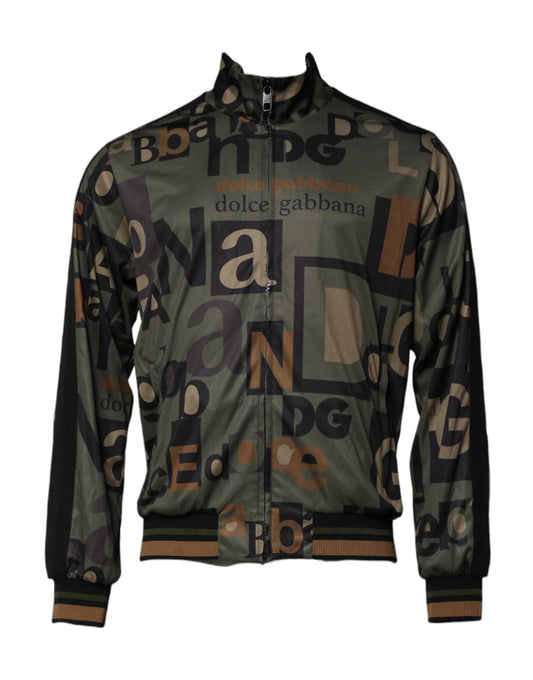 Dolce &amp; Gabbana Maglione bomber da uomo con logo multicolore e cerniera intera