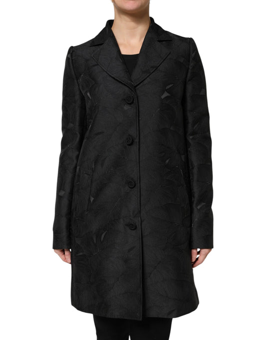 Dolce & Gabbana Black Single Breasted Trench Coat Jacket