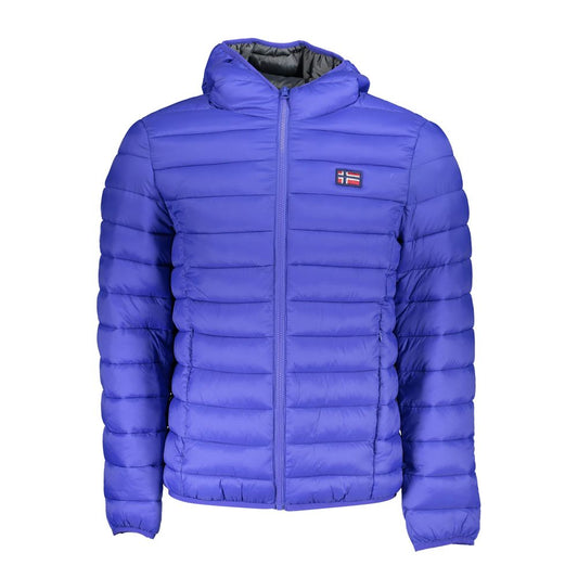 Chaqueta con capucha de poliamida azul elegante de Noruega 1963