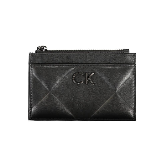Cartera elegante negra con cremallera y detalles en contraste de Calvin Klein