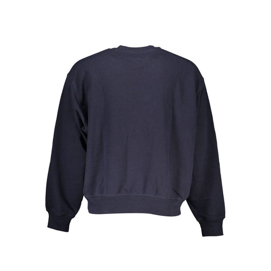 Suéter azul elegante de cuello redondo con detalle de logotipo de Tommy Hilfiger