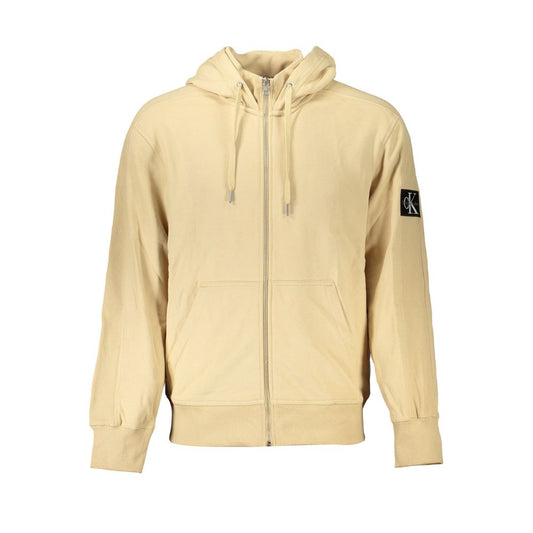 Sudadera con capucha y cremallera elegante en beige de Calvin Klein