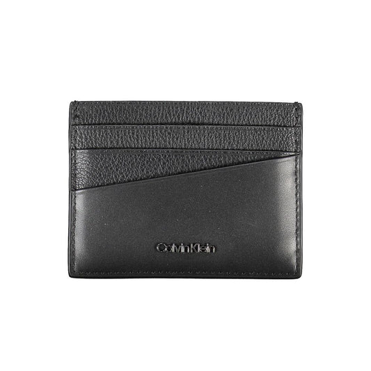 Elegante tarjetero de piel de Calvin Klein en negro atemporal