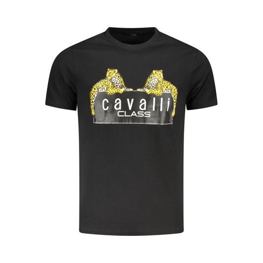 Camiseta de algodón negra Cavalli Class