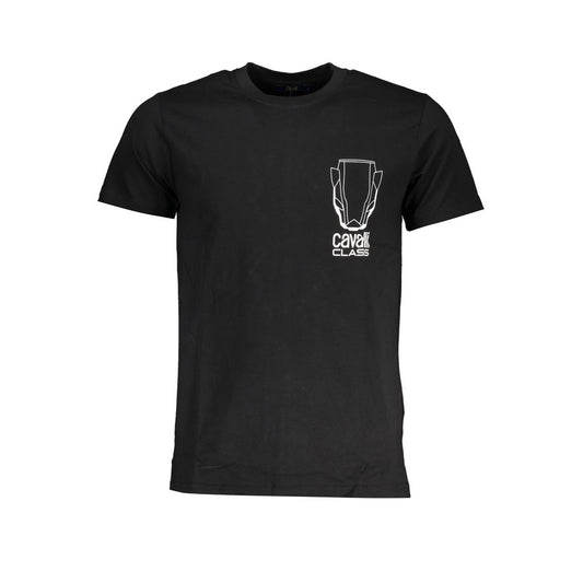 Camiseta de algodón negra Cavalli Class