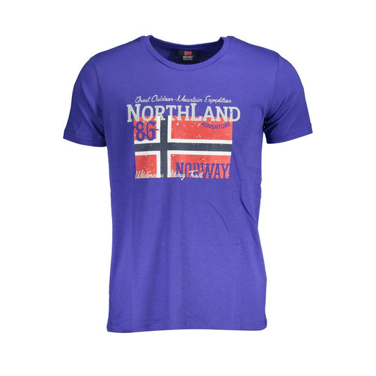 Camiseta de algodón azul para hombre de Noruega 1963