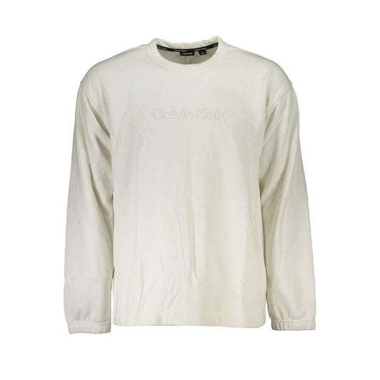 Suéter elegante de cuello redondo con logotipo cepillado de Calvin Klein