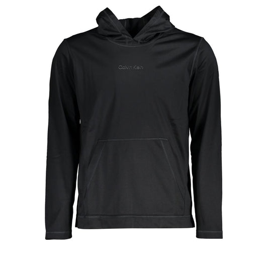 Sudadera con capucha negra elegante de Calvin Klein con estampado de logotipo