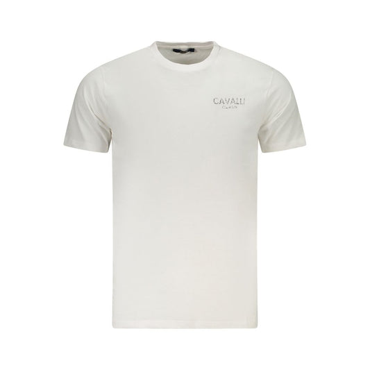 Camiseta de algodón blanca Cavalli Class para hombre