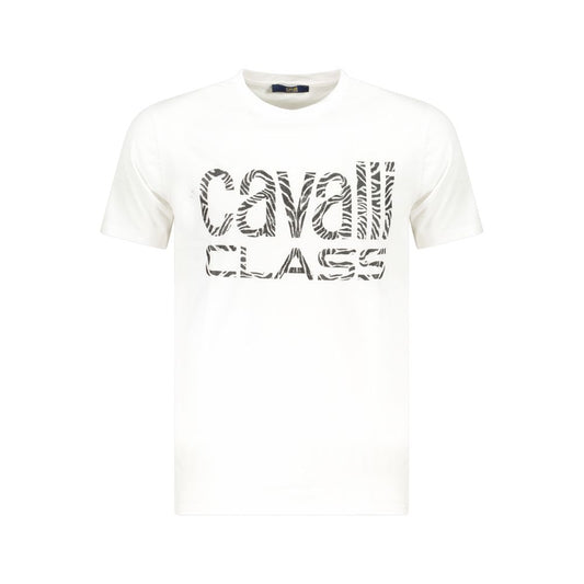 Camiseta de algodón blanca para hombre Cavalli Class