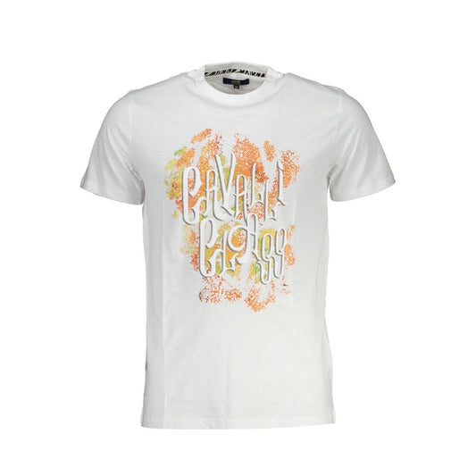 Camiseta de algodón blanca para hombre Cavalli Class
