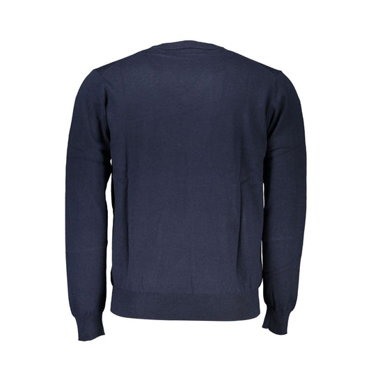 Suéter azul bordado con cuello en V de Harmont &amp; Blaine