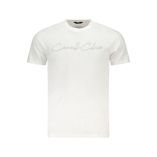 Camiseta de algodón blanca para hombre Cavalli Class