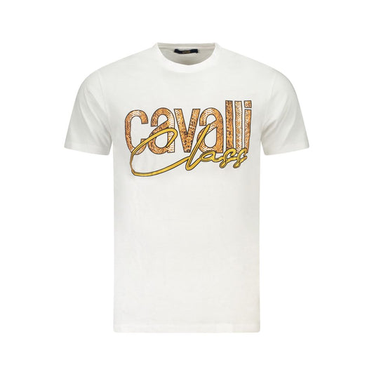 Camiseta de algodón blanca para hombre Cavalli Class