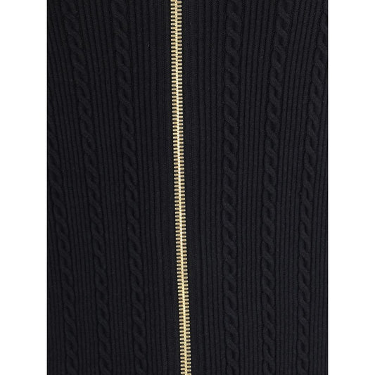 Balmain BUTTONED TORSADE KNIT LONG MIDI SKIRT