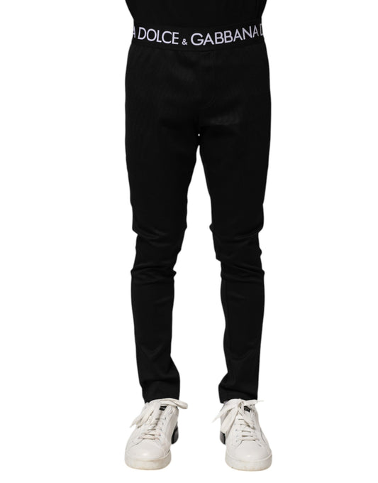 Pantalones deportivos ajustados de nailon negro para hombre de Dolce &amp; Gabbana