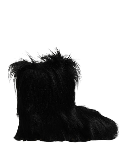 Botas negras de media pantorrilla de piel sintética de Dolce &amp; Gabbana