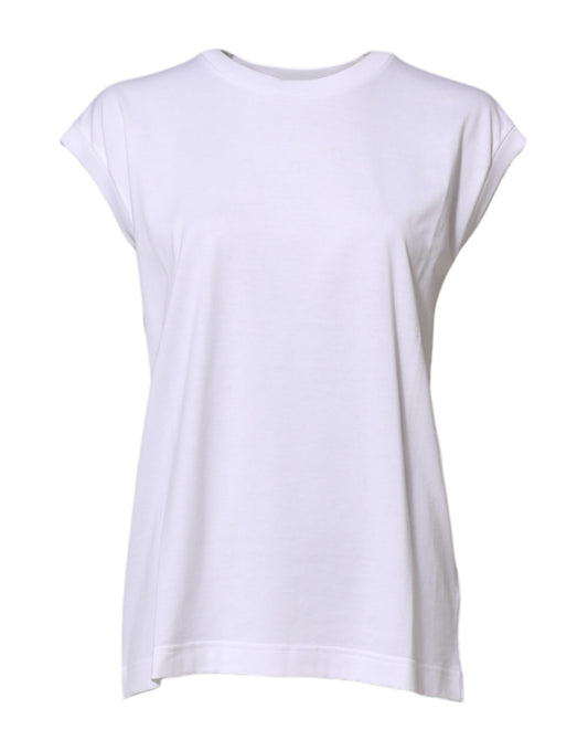 Camiseta sin mangas de algodón blanca Dolce &amp; Gabbana para mujer