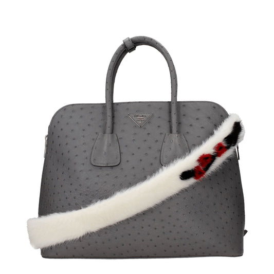 Bolso de hombro de piel blanca de Prada