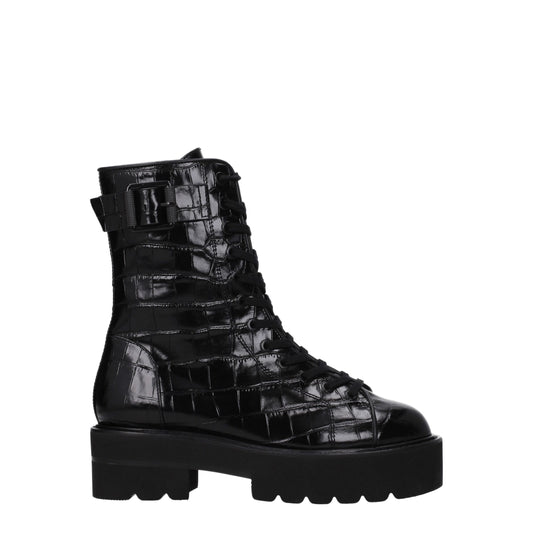 Stuart Weitzman Black Leather Ankle